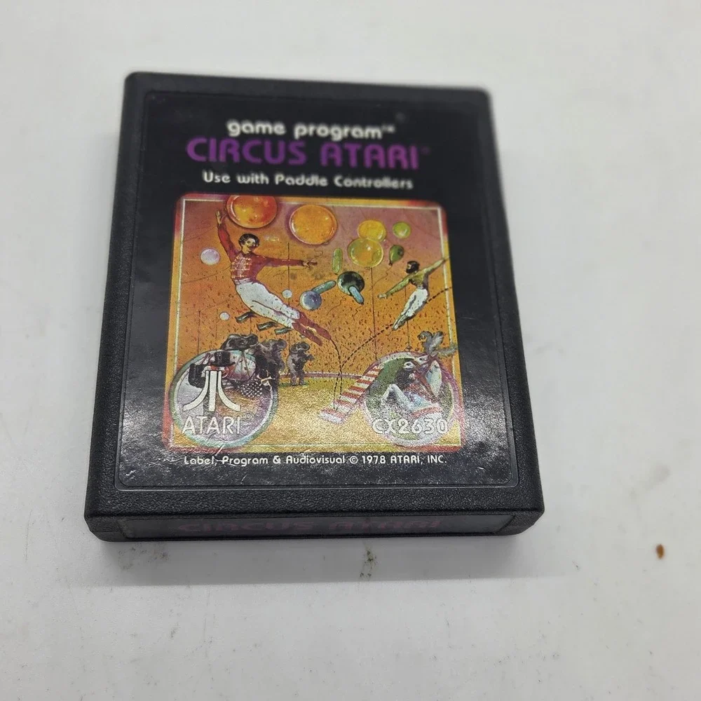 Circus Atari 2600 Video Game Cartridge 1978 CX2630 Paddle Controller‎ Tested